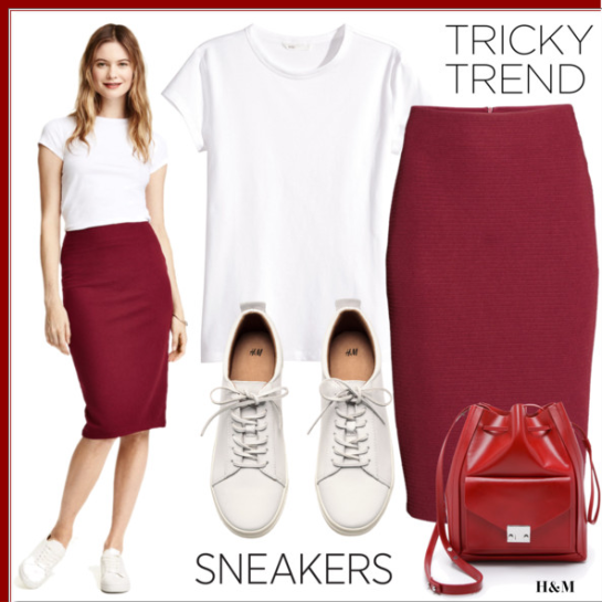Tricky Trend- Pencil Skirts and Sneakers by rosie305